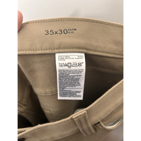 Banana Republic Traveler Slim Fit Mens Khaki Tan Chinos Pants Size 35x30 New NWT - Picture 9 of 10